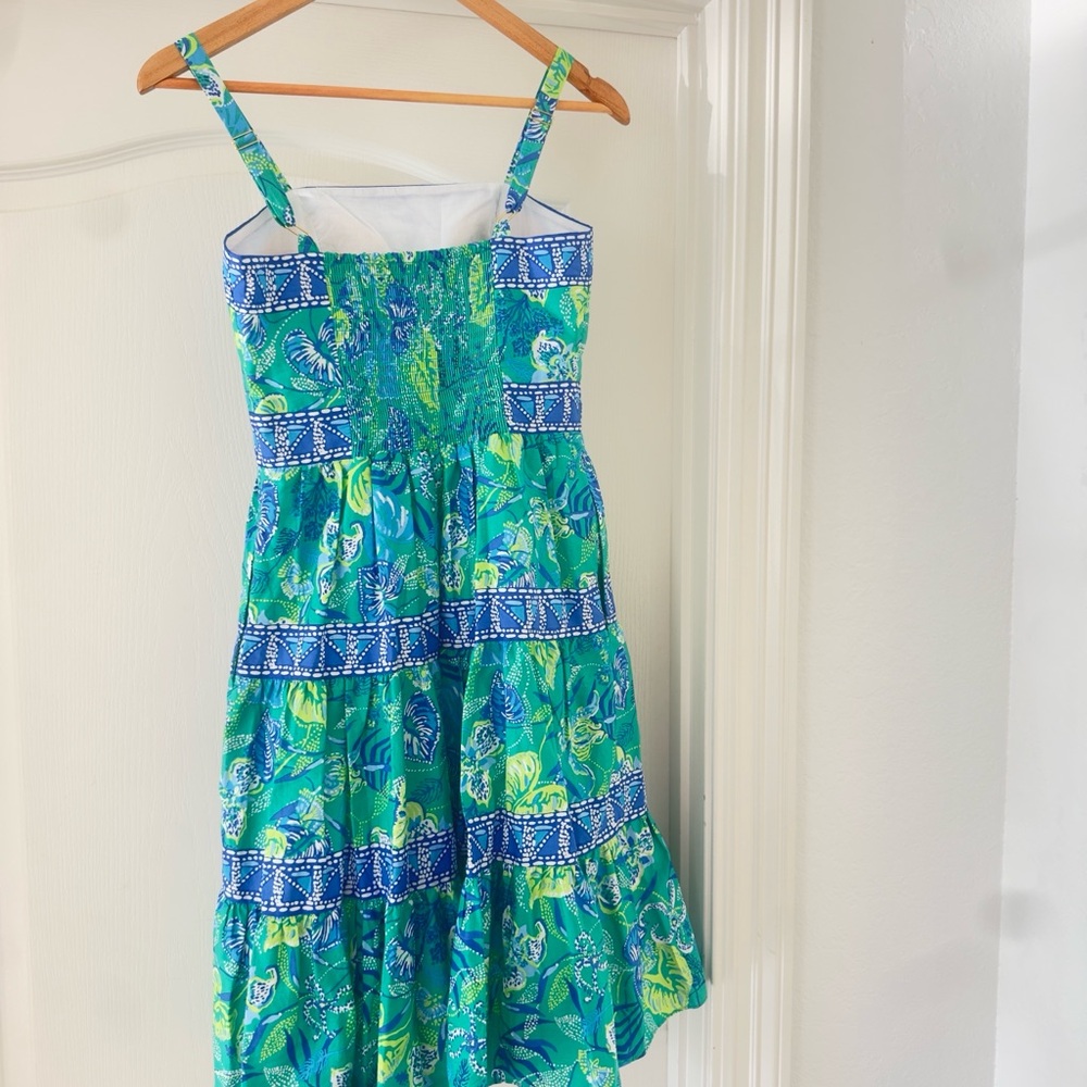 NWT Lilly Pulitzer Sz 00 Cassidy Dress Botanical Green - Picture 4 of 7